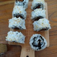 Mushroom sushi (🌶️🌶️) at LN Fortunate Coffee in Denpasar