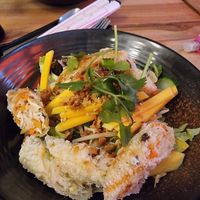 Noodles with spring rolls at Mama Tai in Aachen