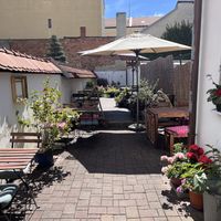 Garden  at Agnes Café in Jindrichuv Hradec