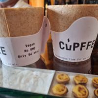 Edible coffee cups at Vegan Nata - Chiado in Lisbon