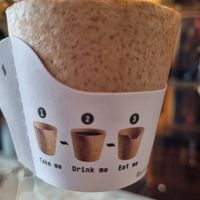 Edible cup at Vegan Nata - Chiado in Lisbon