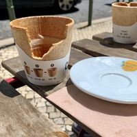 Edible cup  at Vegan Nata - Chiado in Lisbon