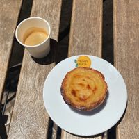 Nata and espresso   at Vegan Nata - Chiado in Lisbon