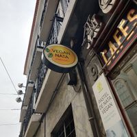 Super visible sign! at Vegan Nata - Chiado in Lisbon