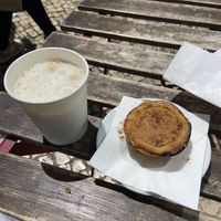 Nata and soy cappuccino   at Vegan Nata - Chiado in Lisbon
