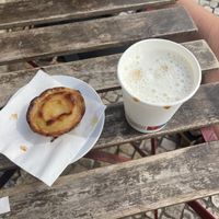 Vegan nata and soya latte macchiato  at Vegan Nata - Chiado in Lisbon