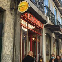 Street view at Vegan Nata - Chiado in Lisbon