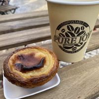 Cappuccino and nata !   at Vegan Nata - Chiado in Lisbon