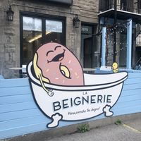 Outside at La Beignerie in Montreal