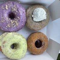 Top right Phileas, bottom left passion fruit, other two I can’t remember but my stomach will never forget   at La Beignerie in Montreal