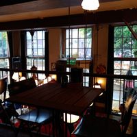 Look from gallery floor at Wijnhaven in Delft