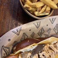 Vegan hotdog 🌭  at Wijnhaven in Delft