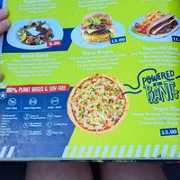 🙏 Pray Yes 😁 (corner of the vegan menu) at Alkionis Sports Bar & Grill in Rhodes