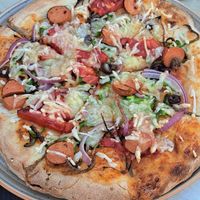 Vegan pizza at Alkionis Sports Bar & Grill in Rhodes