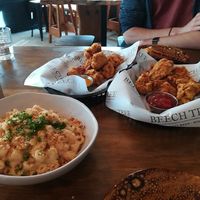two orders of Vegan Wings and vegan Mac N' Cheese. at Beech Tree Craft Beer in Queenstown