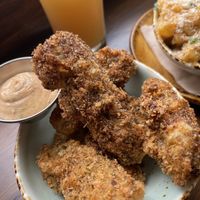 Fried pickles and yummy dip  at Beech Tree Craft Beer in Queenstown