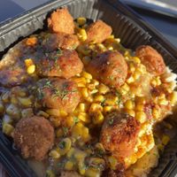 Vegan Fried Chkn Mashed Potato Bowl #Veganuary at Royally Baked in St Peters