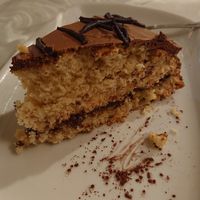 Vegan cake with salted caramel and chocolate at Da Gianni e Franca in Varazze