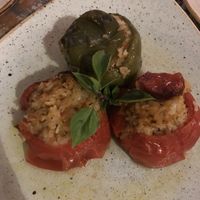 Stuffed peppers at Raeti in Crete