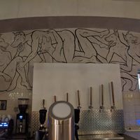 Wall decoration behind the bar at Gazzo. at Gazzo in Berlin