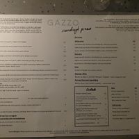 The menu at Gazzo. at Gazzo in Berlin