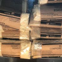 A few of the Moll's vegetarian and vegan burrito options! at Cycle & Coffee Inc in Seattle