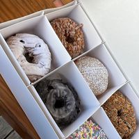 Left to right, top to bottom….Cinnamon Coffee Cake, French Toast Brioche, Choco Caramel Shortbread, Blueberry Pancake, Birthday Cake,
Oreo Old Fashioned   at Beacon Doughnuts in Chicago
