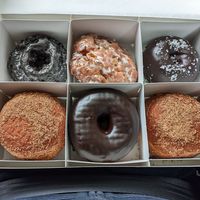 Pumpkin, Oreo, apple fritter, double chocolate, chocolate brioche at Beacon Doughnuts in Chicago