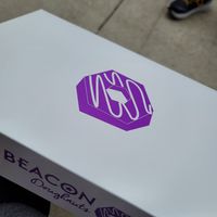 Cute package you get from the back alley at Beacon Doughnuts in Chicago