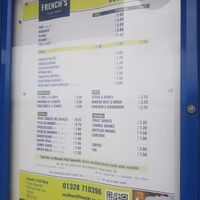 Menu at French's Fish Shop in Wells-next-the-sea
