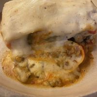 Lasaña de boloñesa de soja (veggie) at El Berenjenal in Valladolid