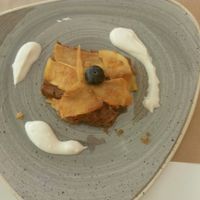 Tarta manzana vegan at El Berenjenal in Valladolid