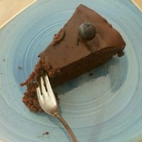 Tarta Sacher vegan at El Berenjenal in Valladolid