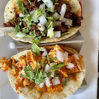 Beyond and Spicy Tofu Tacos  at Guardian Brewing Company in Saugatuck