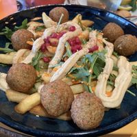 Loaded fries hummus falafel   at Cafe Del Sol in Moenchengladbach