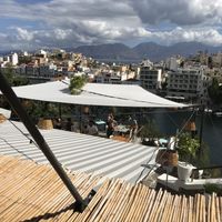 Depuis l’intérieur. On mange sur la terrasse  at Gioma Meze in Crete