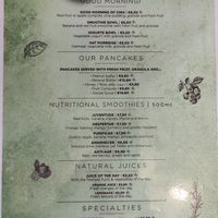 Menu at Bloomy Market in Setubal