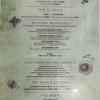 Menu at Bloomy Market in Setubal