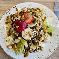 Pancakes with cocoa sauce  at Bloomy Market in Setubal