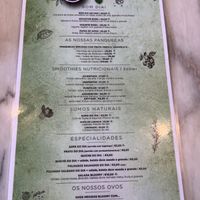 Menu frente  at Bloomy Market in Setubal