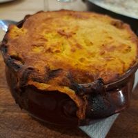 Vegan moussaka, so hearty! at Meli & Thymari in Santorini