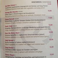 Menu at Himal in Innsbruck