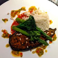 Dukkah spiced aubergine at Wilfred's in Burnley