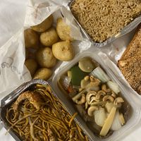 Sweet & sour chicken balls, and beef with cashew nuts at In Cafe & Restaurant in Cardiff