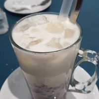 Soy milk with red beans at In Cafe & Restaurant in Cardiff