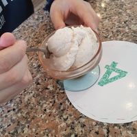 Vegan banana ice cream at Eiscafe Cortina in Husum