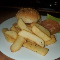 Portabello burger at ZED Eats And Drinks in Brooklyn