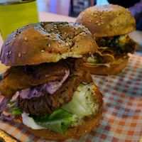 Burgers at Vegan Noms - Pop Up in Brighton