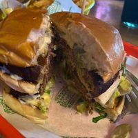 The Big Mock burger  at Vegan Noms - Pop Up in Brighton