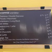 Coffee menu  at Hideout Cafe in Edinburgh